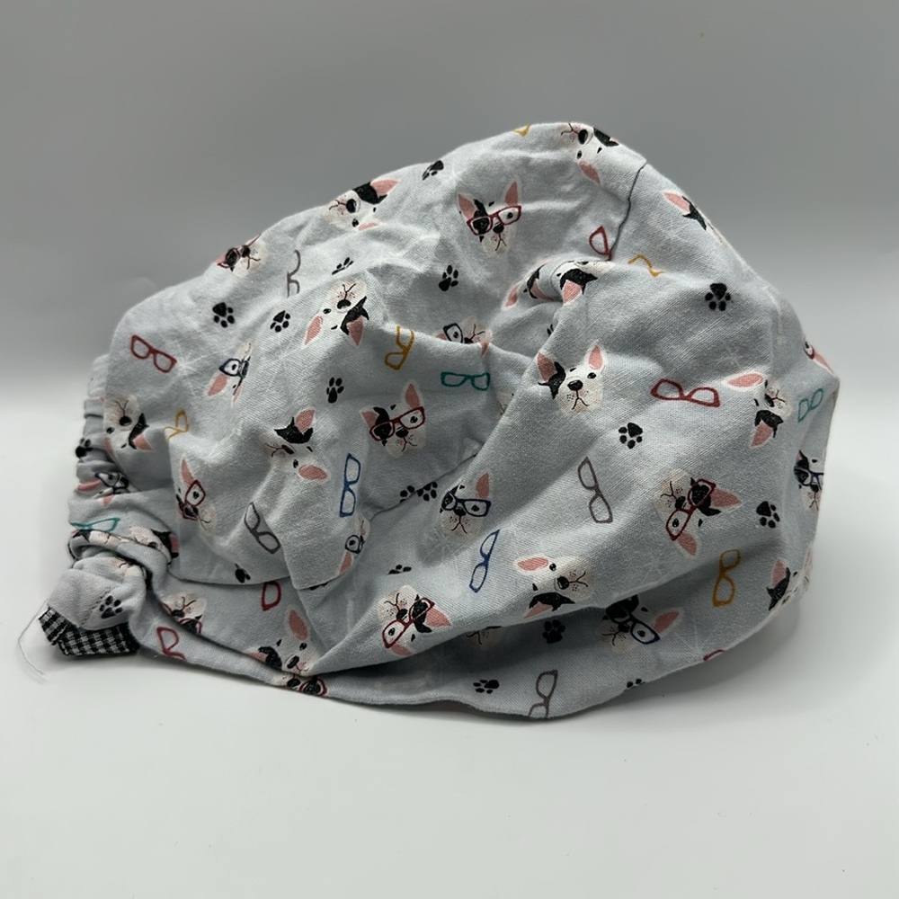 French Bulldog Print Surgical Scrub Cap with Drawstring